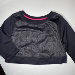 LIVIACTIVE Sophie Theallet Black Snake‎ Print Cropped Athletic Top Size 14/16